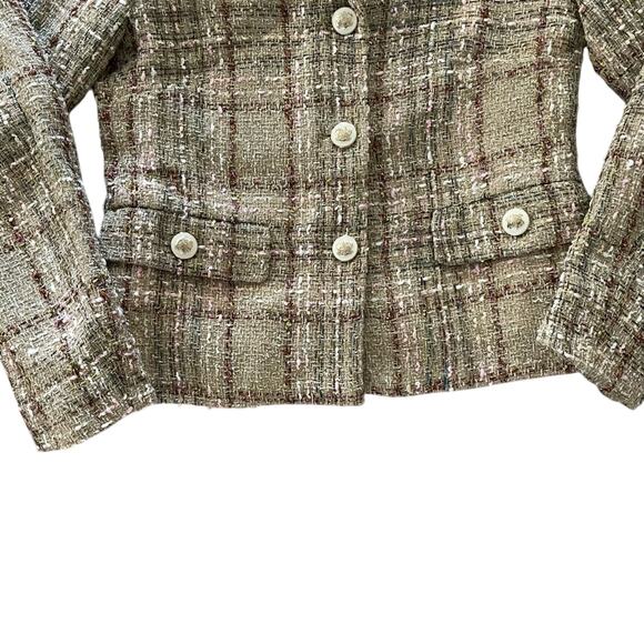 Zara Tweed Textured Button Front Blazer Jacket Small Academia Quiet Luxury - Picture 5 of 16